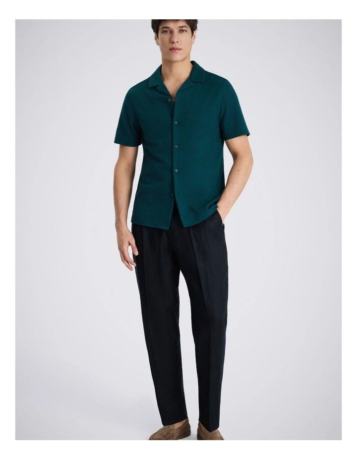 Emerald Knitted Cuban Collar Shirt image 2