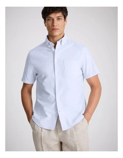 Sky Short Sleeve Cotton Oxford Shirt