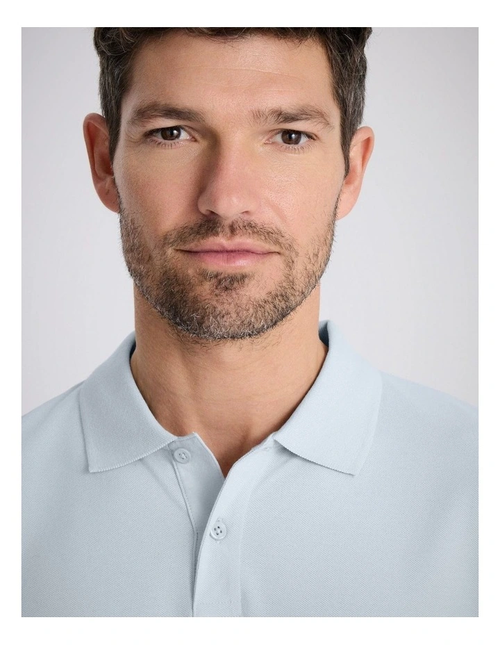 Light Blue Cotton Pique Polo Shirt image 2