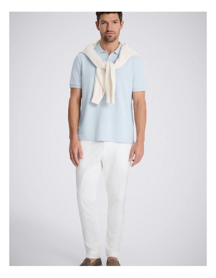 Light Blue Cotton Pique Polo Shirt image 3