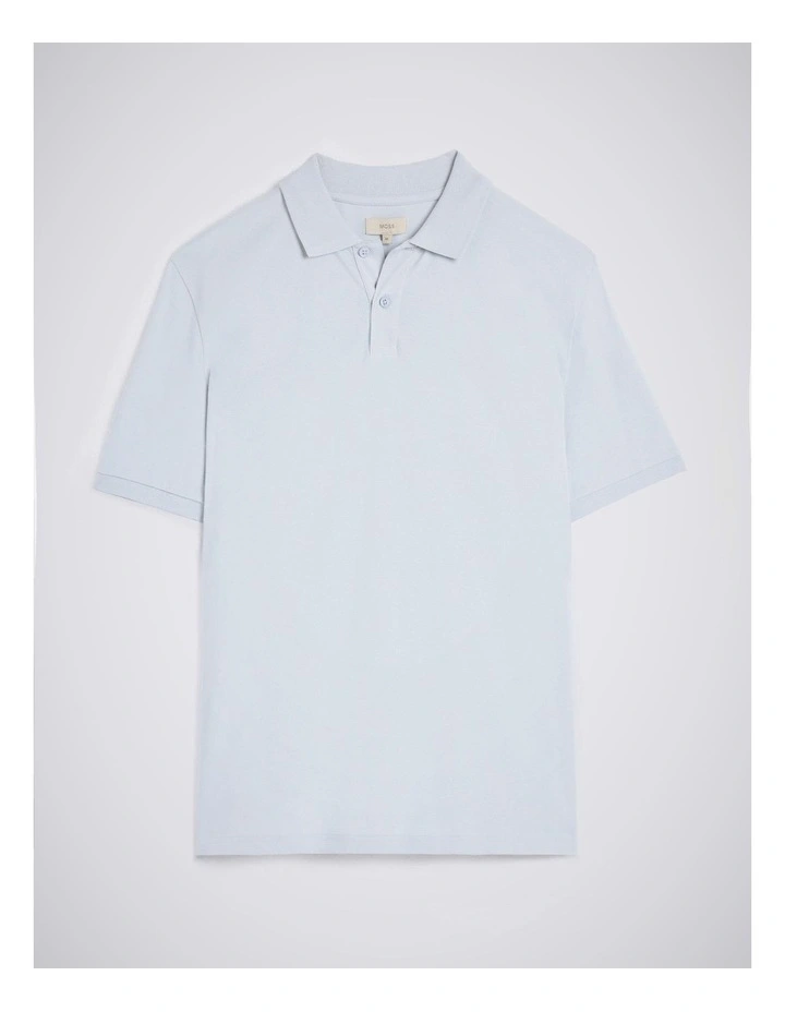 Light Blue Cotton Pique Polo Shirt image 4