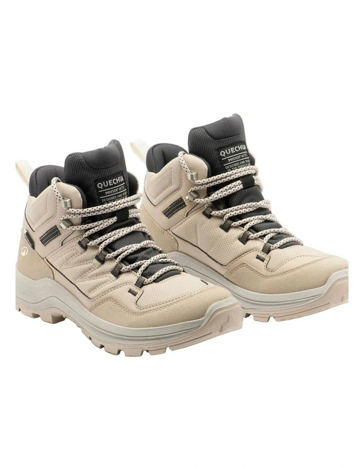 Decathlon - Womens waterproof high-rise hiking boots, MH100 - Beige image 3