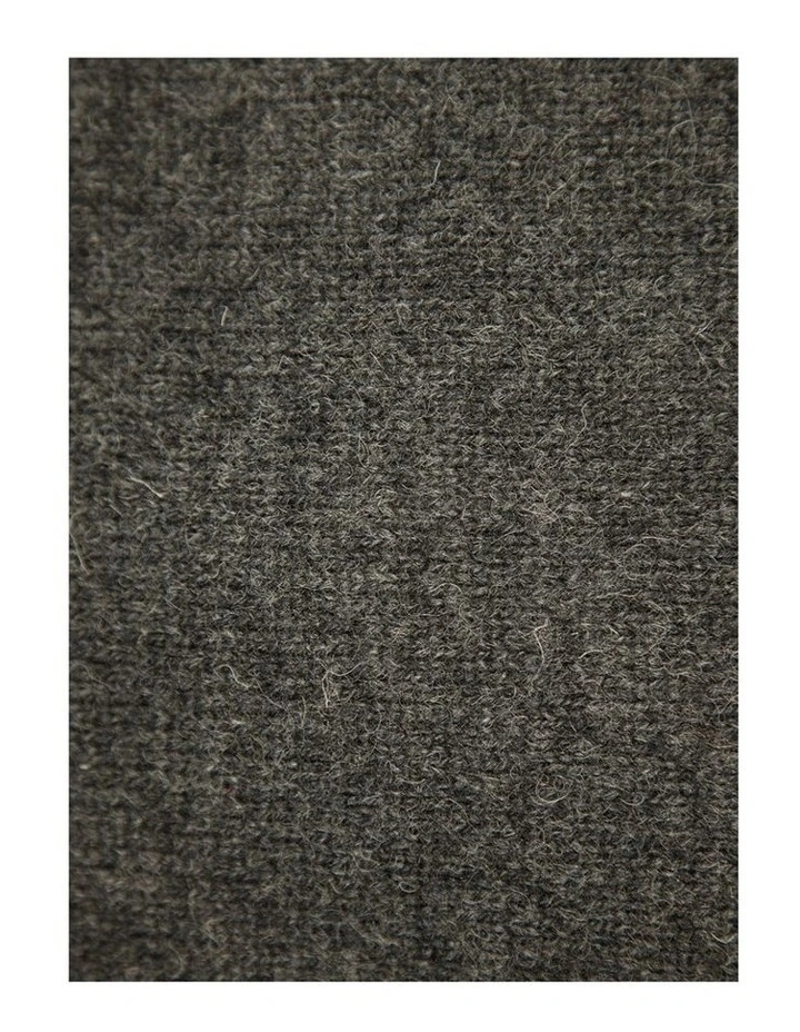 Mens 100% Shetland Ragg Wool Round Neck Knit Jumper Pullover Crew Sweater - Charcoal image 4