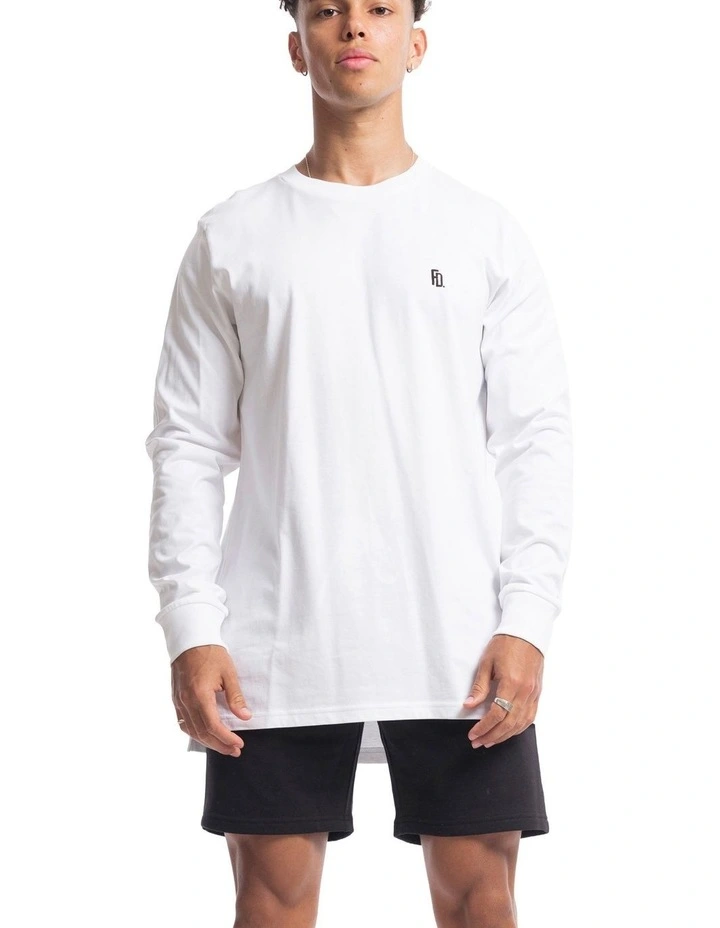 Contract Rise Long Sleeve Tee in White image 1