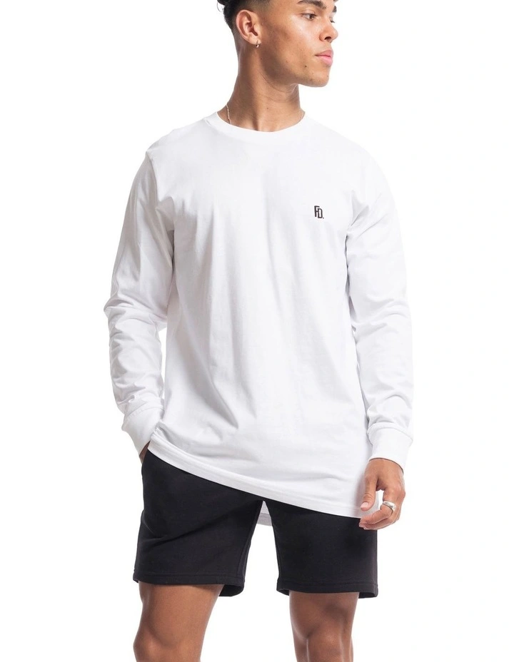 Contract Rise Long Sleeve Tee in White image 3