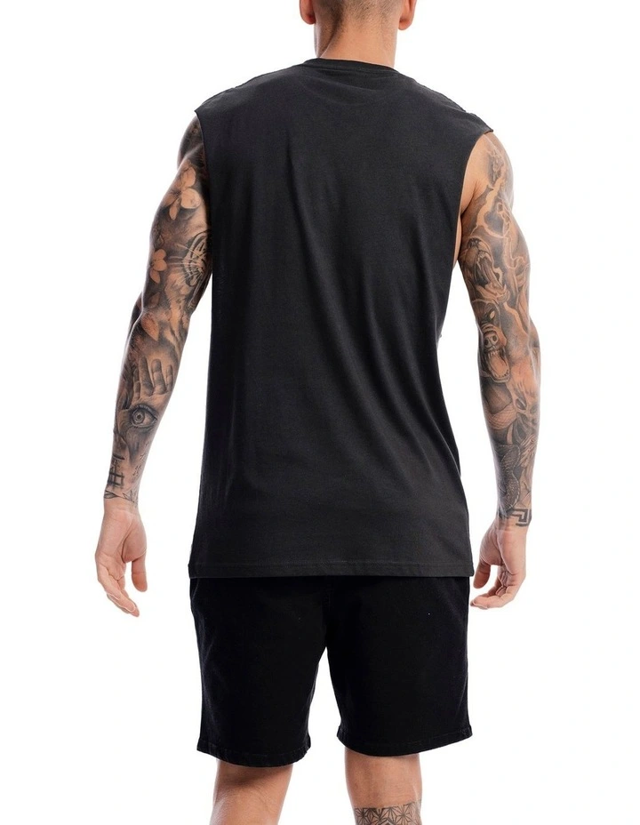 Core Logo Tank in Vintage Black image 2