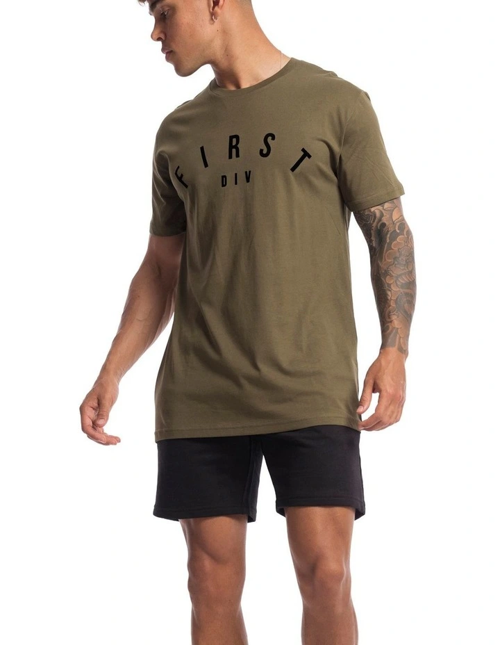 Core Logo Tee in Olive image 3