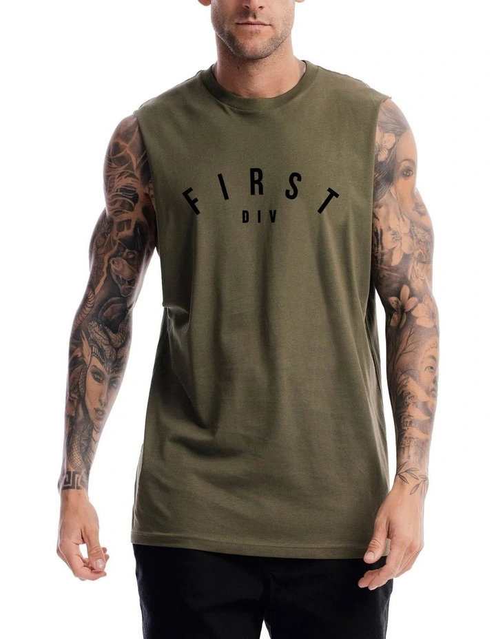 Core Logo Tank in Olive image 3