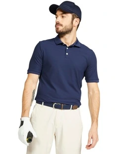 Golf Short-Sleeved Polo Shirt WW500 in Navy Blue