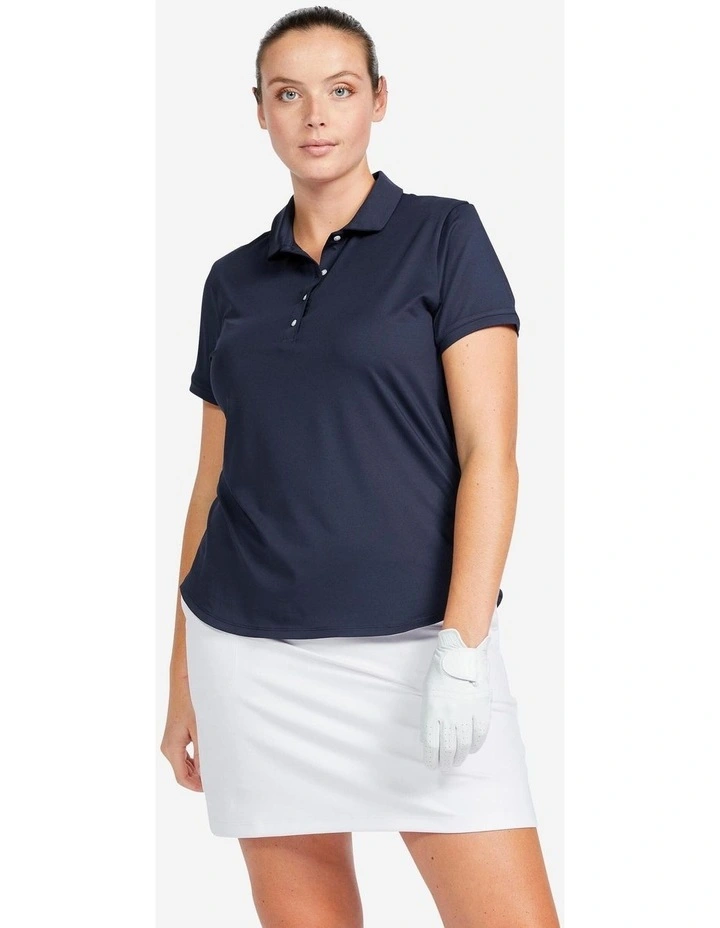 Golf Short-Sleeved Polo Shirt WW 500 in Navy Blue image 1
