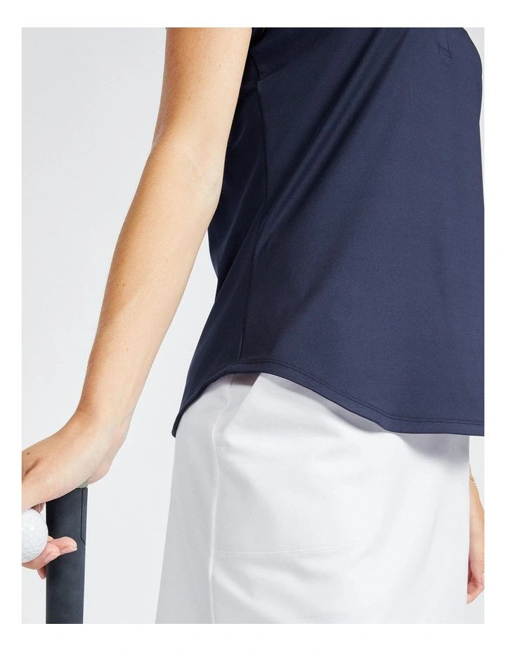Golf Short-Sleeved Polo Shirt WW 500 in Navy Blue image 4