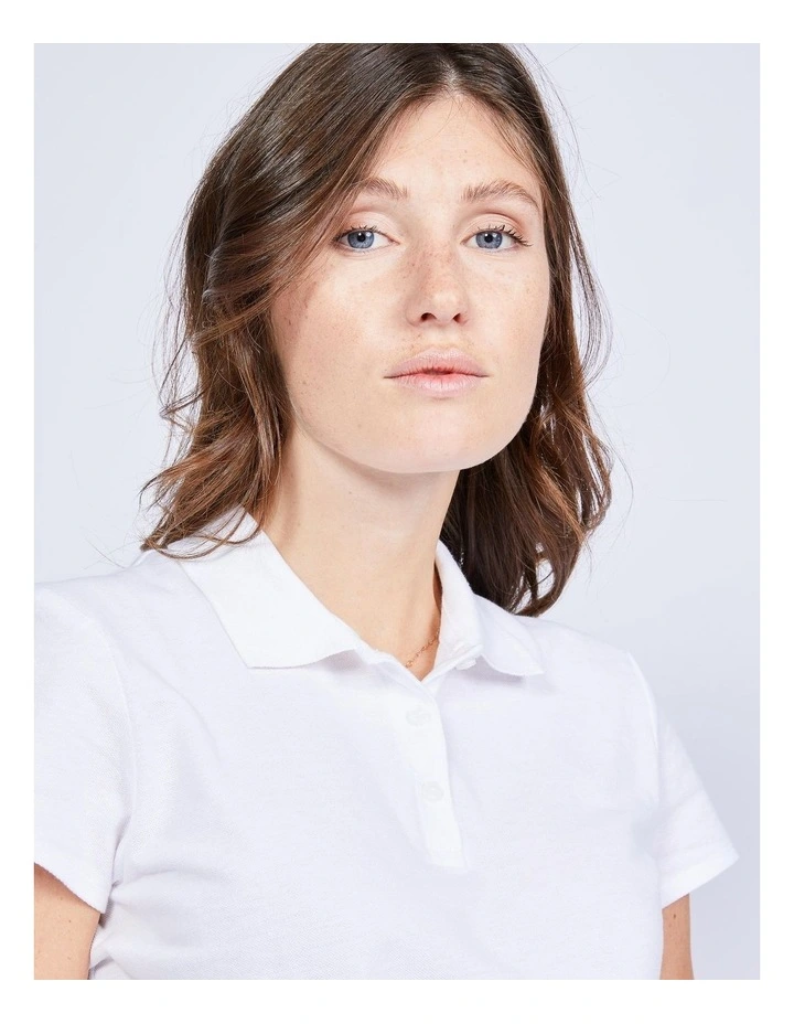 Golf Short-Sleeved Polo Shirt MW100 in White image 3