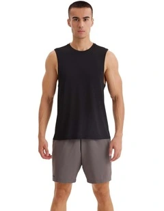 Decathlon | 500 COMFORT RUNNING TANK TOP WITH NO SIDE SEAMS - SMOKY BLACK - Black/Grey / 8882444