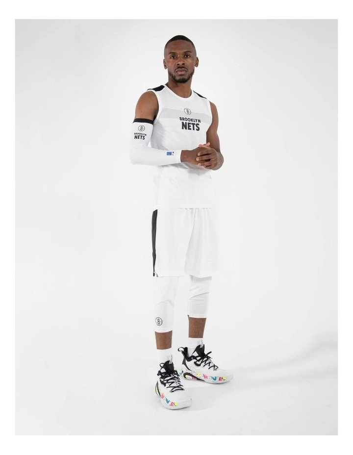 Tarmak Men and Women Basketball 3/4 Leggings 500 NBA Brooklyn Nets White image 3