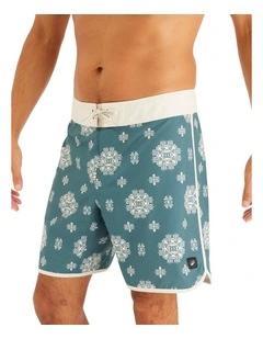 Decathlon | Mens Boardshorts Surf 500 18 Long - Hyperdrama Granite green