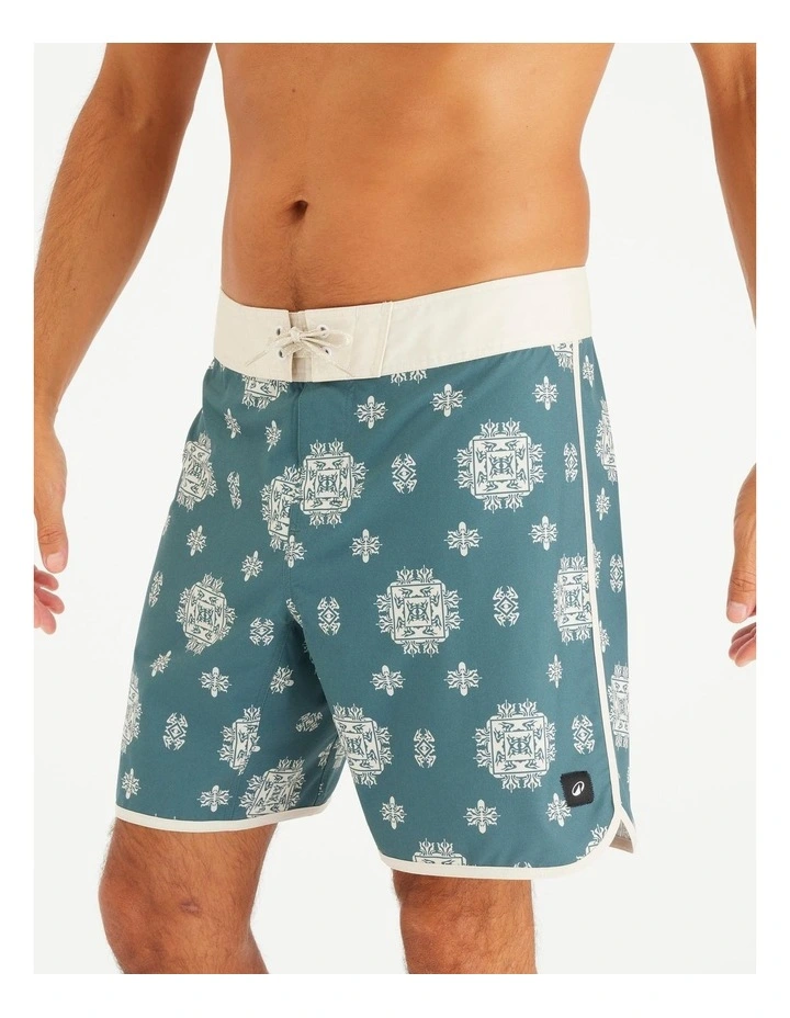 Decathlon | Mens Boardshorts Surf 500 18 Long - Hyperdrama Granite green image 6