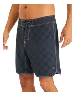 Decathlon | Mens Boardshorts Surf 500 Long 18 - Checky black