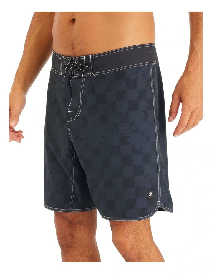Decathlon | Mens Boardshorts Surf 500 Long 18 - Checky black image 1