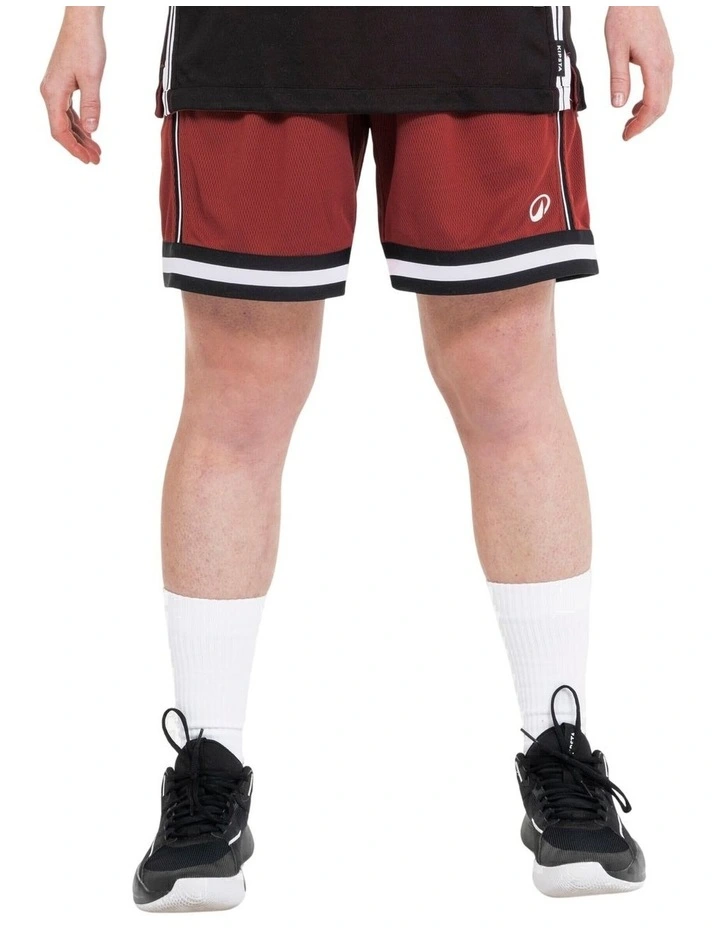 Decathlon | Adult 2-Way Basketball Shorts SHR-500 - Black/Red image 1