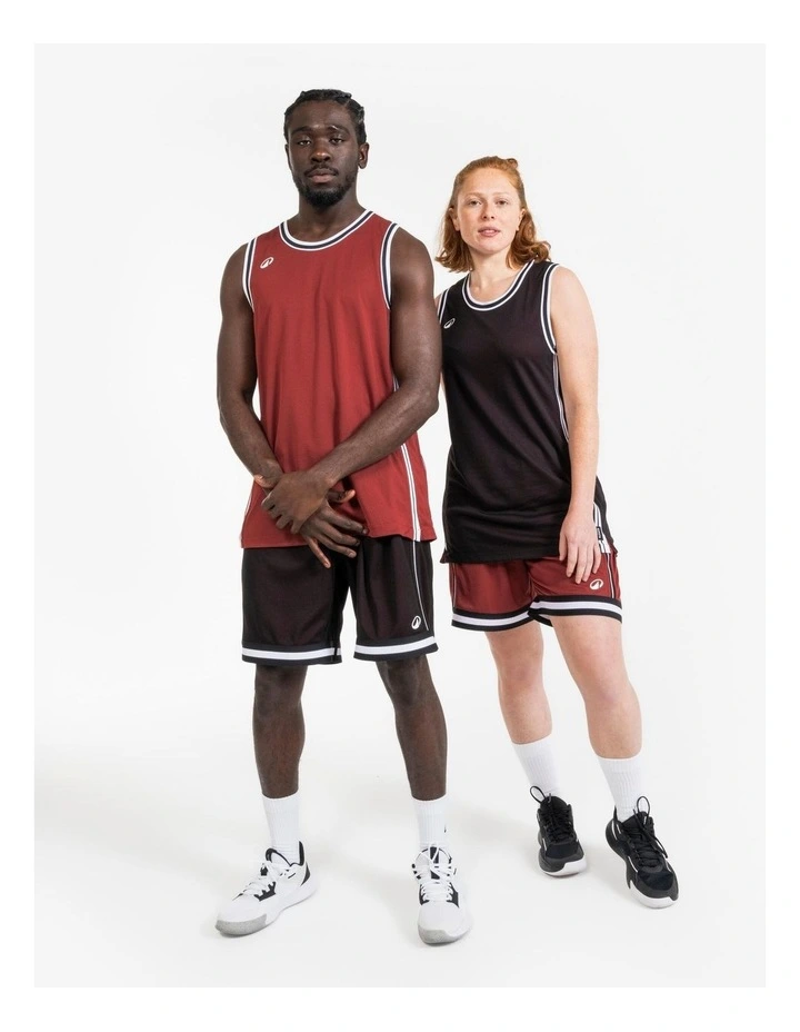Decathlon | Adult 2-Way Basketball Shorts SHR-500 - Black/Red image 2