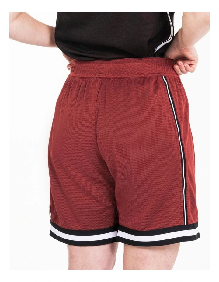 Decathlon | Adult 2-Way Basketball Shorts SHR-500 - Black/Red image 7