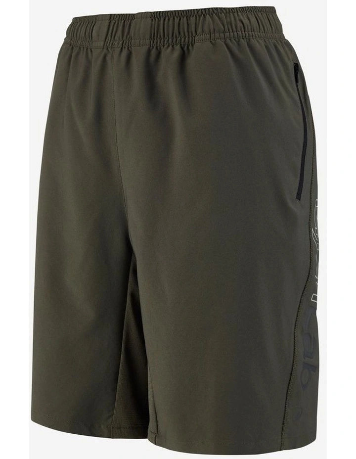 Domyos Men's Breathable Fitness Shorts With Zipped Pockets - Khaki Green image 5