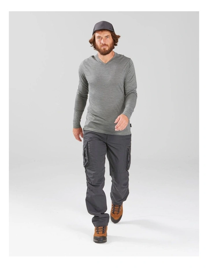 Decathlon | Men's Travel Trekking Cargo Trousers - TRAVEL 100 Grey image 1