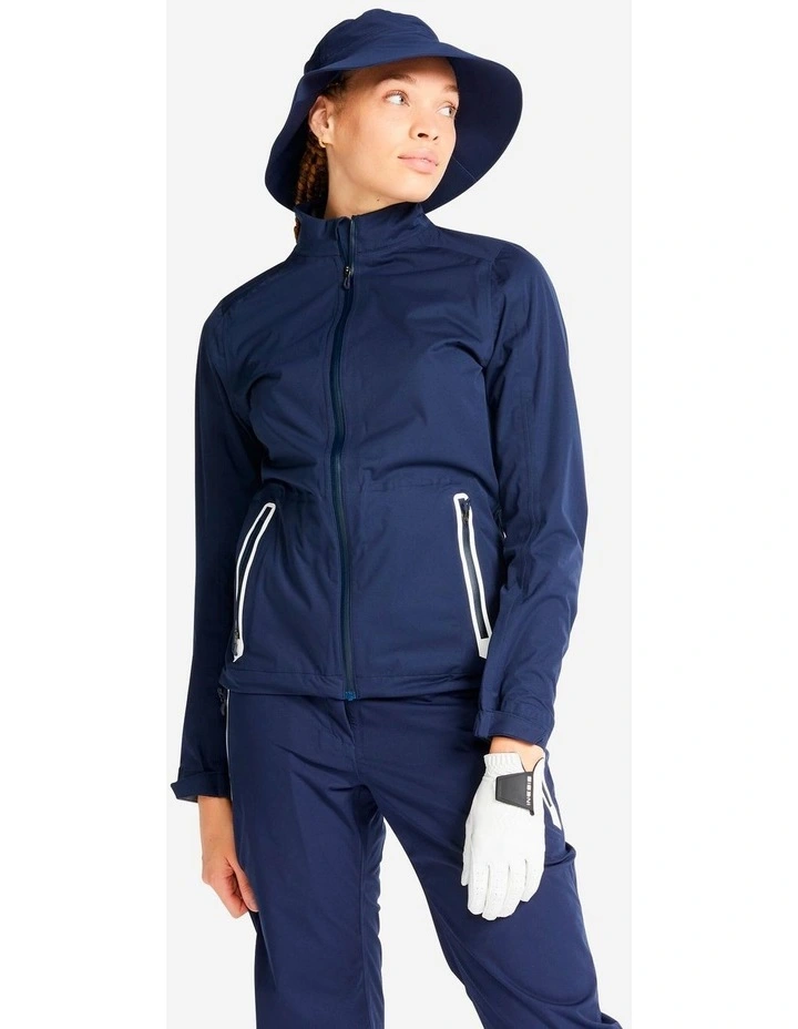 Decathlon | Women's Golf Waterproof Rain Jacket RW500 Navy Blue image 1