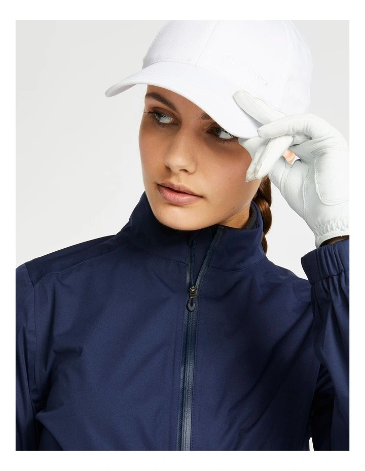 Decathlon | Women's Golf Waterproof Rain Jacket RW500 Navy Blue image 2