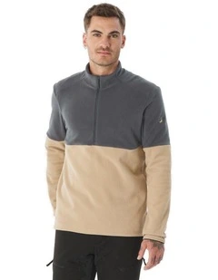 Quechua Mens Mountain Walking Half-Zip Fleece in Beige