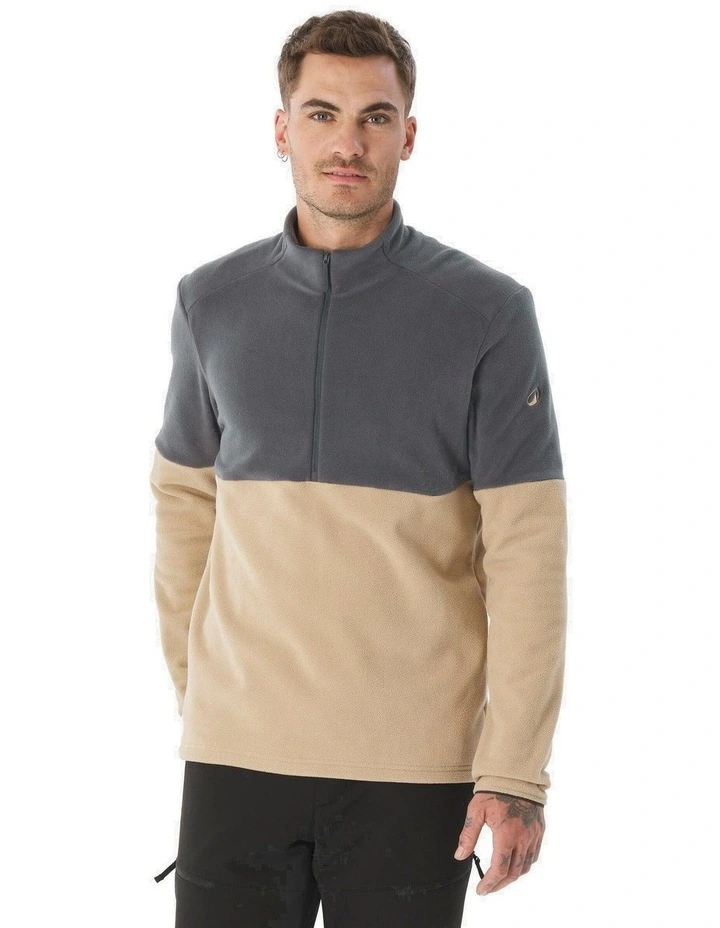 Quechua Mens Mountain Walking Half-Zip Fleece in Beige image 1