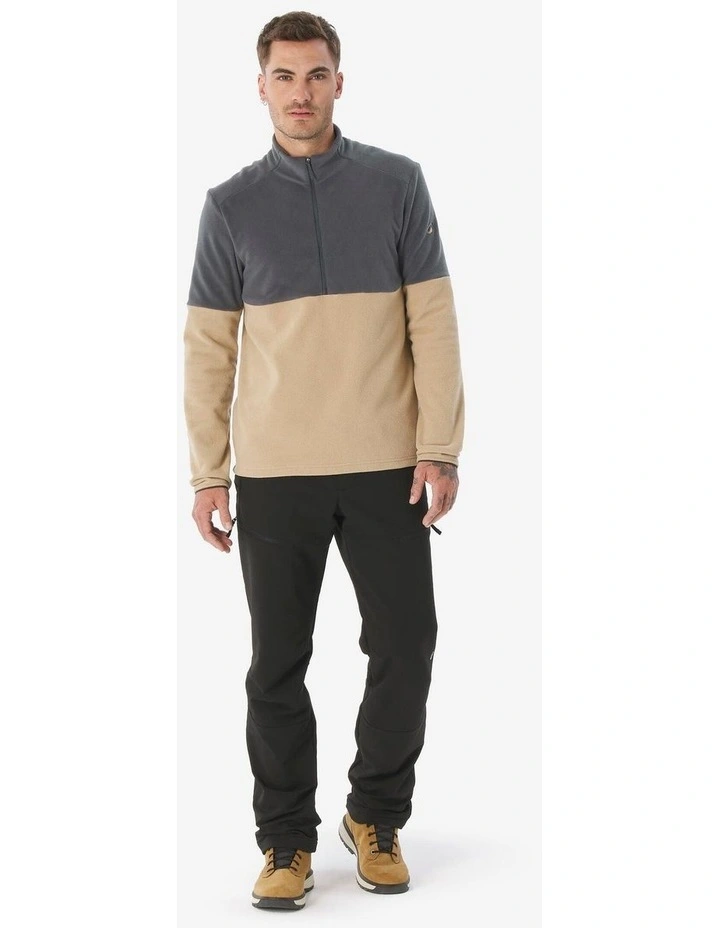 Quechua Mens Mountain Walking Half-Zip Fleece in Beige image 2