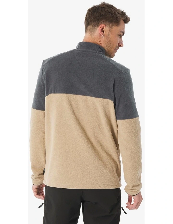 Quechua Mens Mountain Walking Half-Zip Fleece in Beige image 3