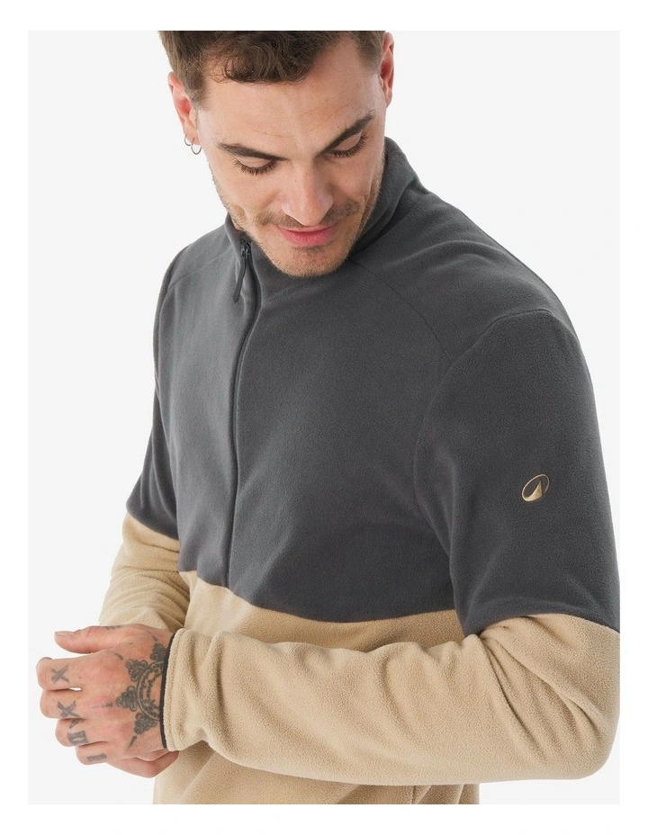 Quechua Mens Mountain Walking Half-Zip Fleece in Beige image 5