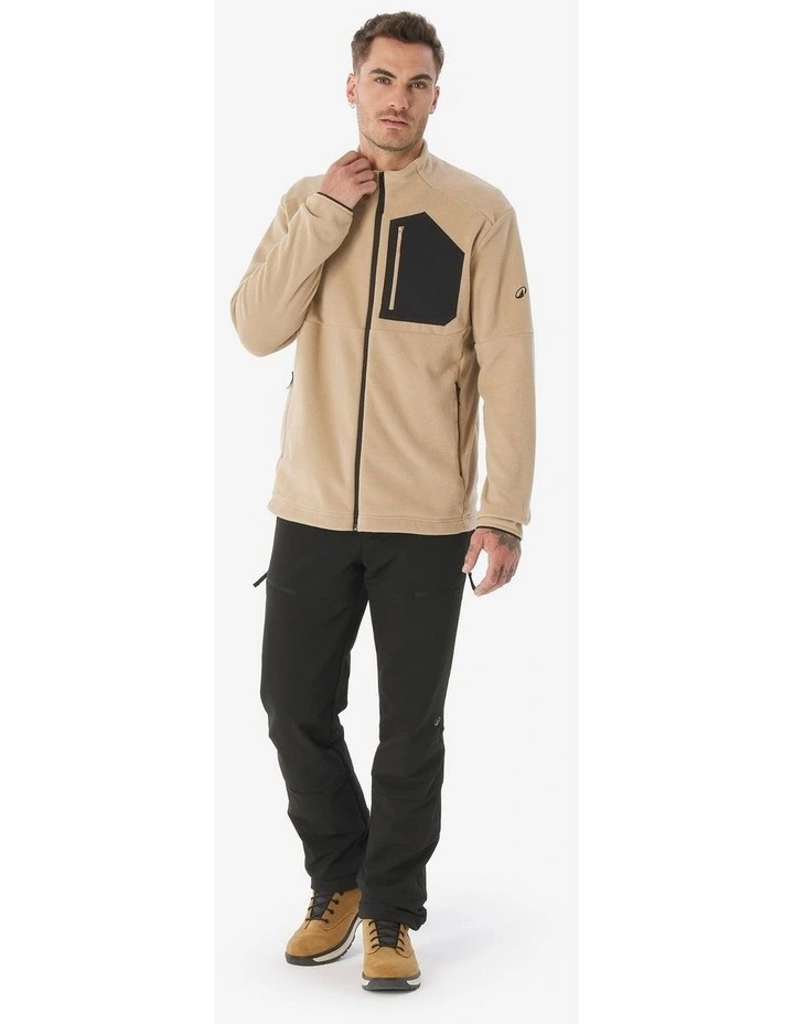Decathlon | Quechua Mens Hiking Fleece Jacket MH500 Full Zip Beige image 2
