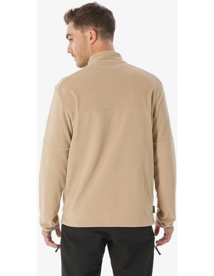 Decathlon | Quechua Mens Hiking Fleece Jacket MH500 Full Zip Beige image 3