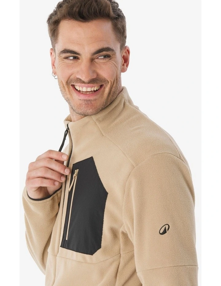 Decathlon | Quechua Mens Hiking Fleece Jacket MH500 Full Zip Beige image 6