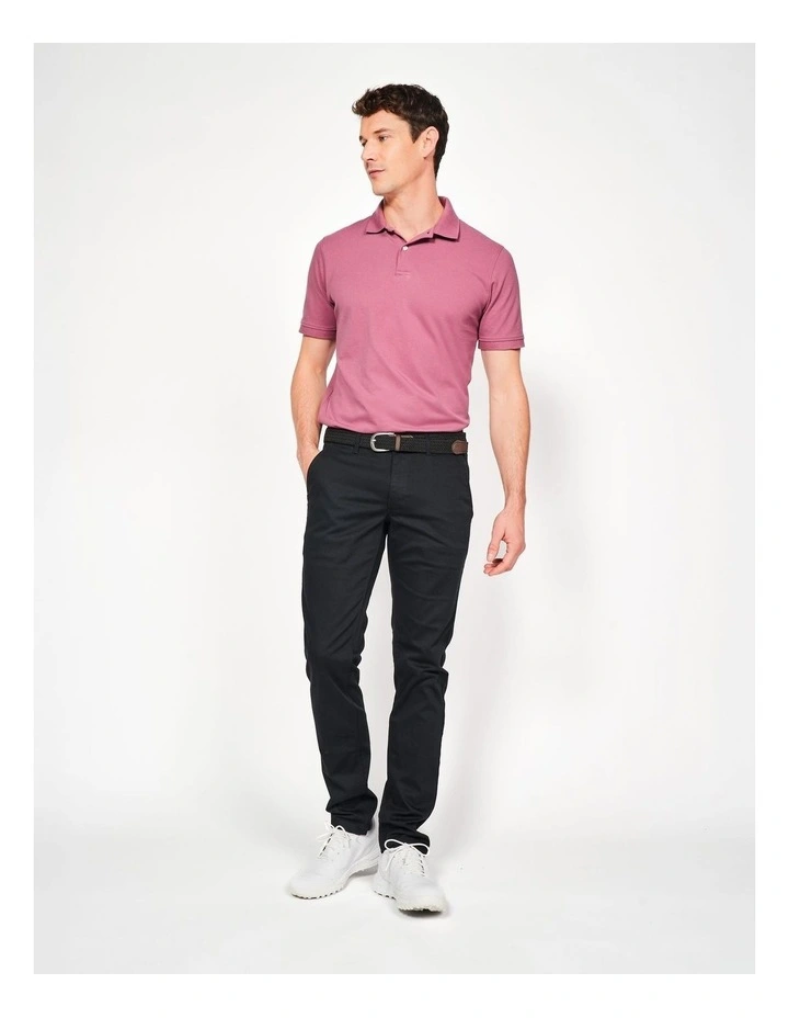 Mens Golf Cotton and Polyester Short-sleeved polo shirt - MW500 dark pink image 2