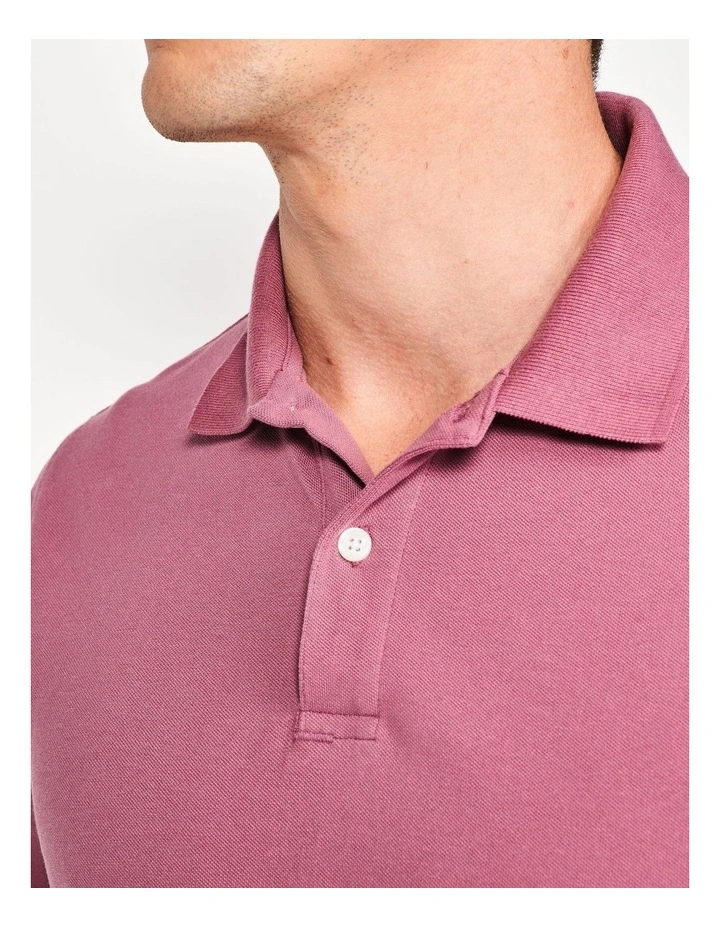 Mens Golf Cotton and Polyester Short-sleeved polo shirt - MW500 dark pink image 3