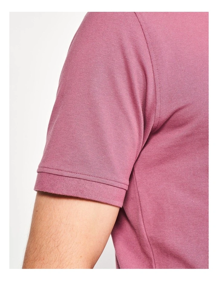 Mens Golf Cotton and Polyester Short-sleeved polo shirt - MW500 dark pink image 5