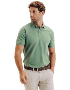 Men's Short-Sleeved Golf Polo Shirt in Green