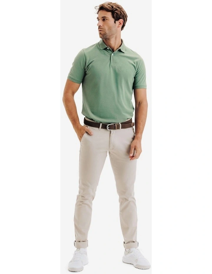 Men's Short-Sleeved Golf Polo Shirt in Green image 2