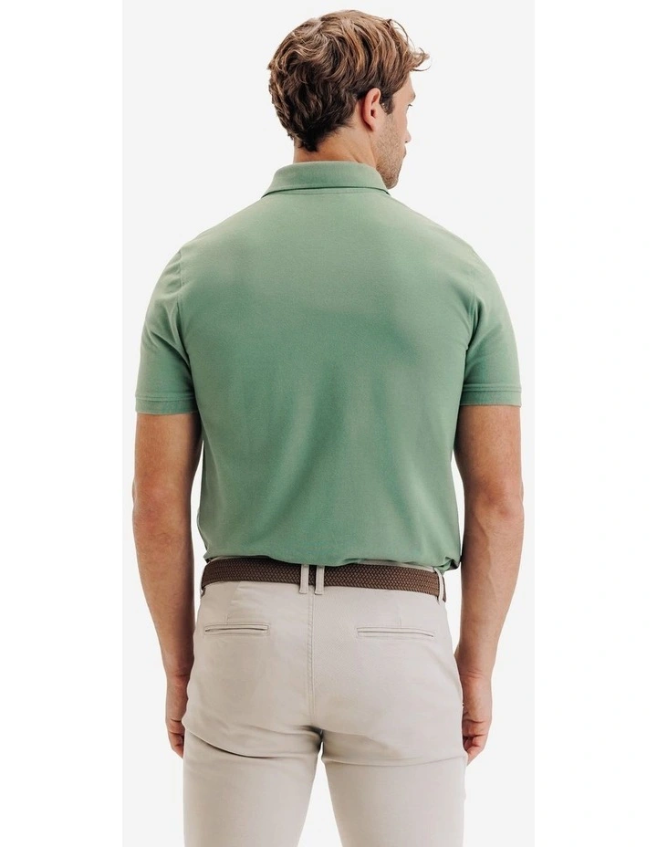 Men's Short-Sleeved Golf Polo Shirt in Green image 4