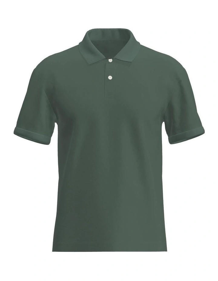 Men's Short-Sleeved Golf Polo Shirt in Green image 7