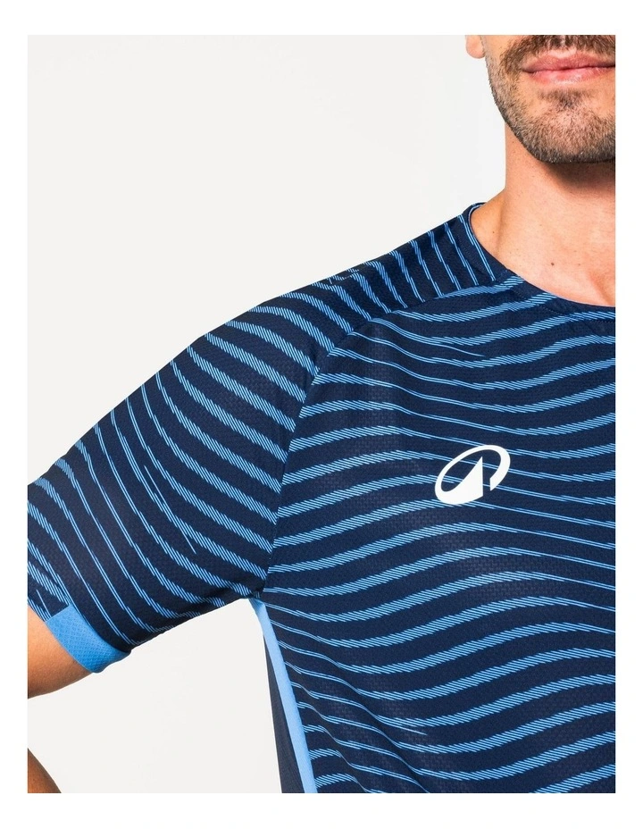 Adult Short-Sleeved Football Shirt Viralto Ripples in Navy Blue/Blue image 3
