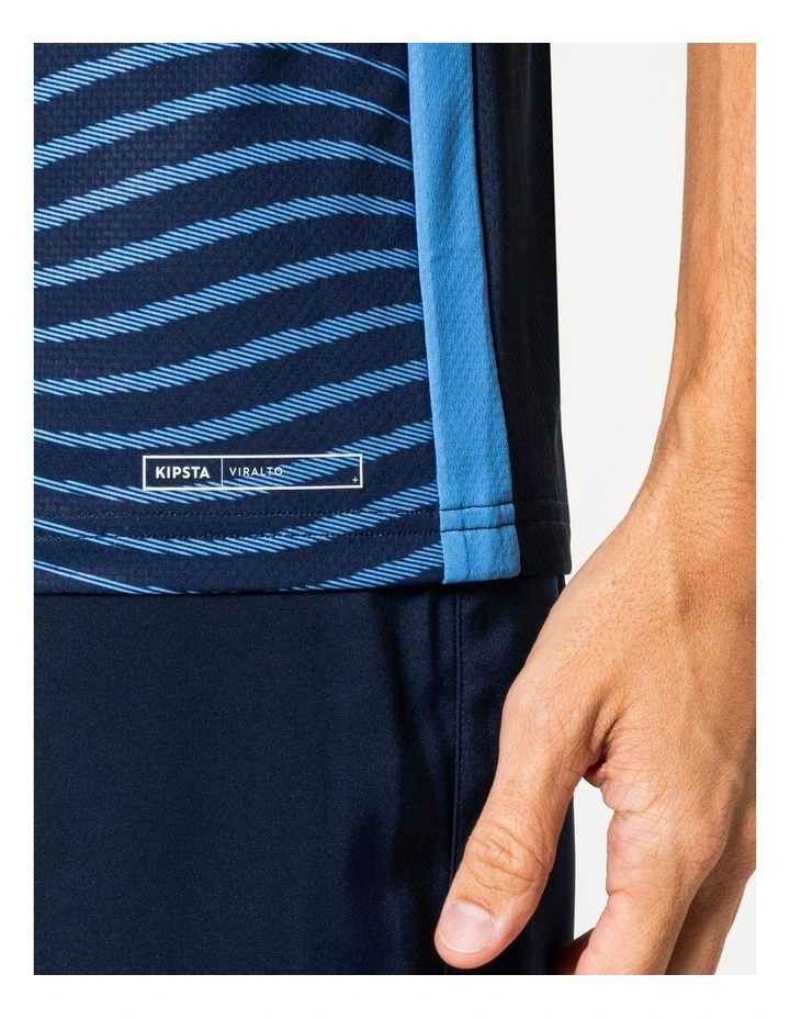 Adult Short-Sleeved Football Shirt Viralto Ripples in Navy Blue/Blue image 6