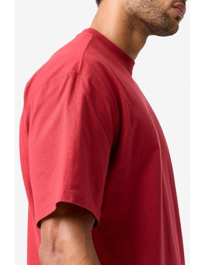 Domyos Men Weight Training Loose T-Shirt in Red image 4