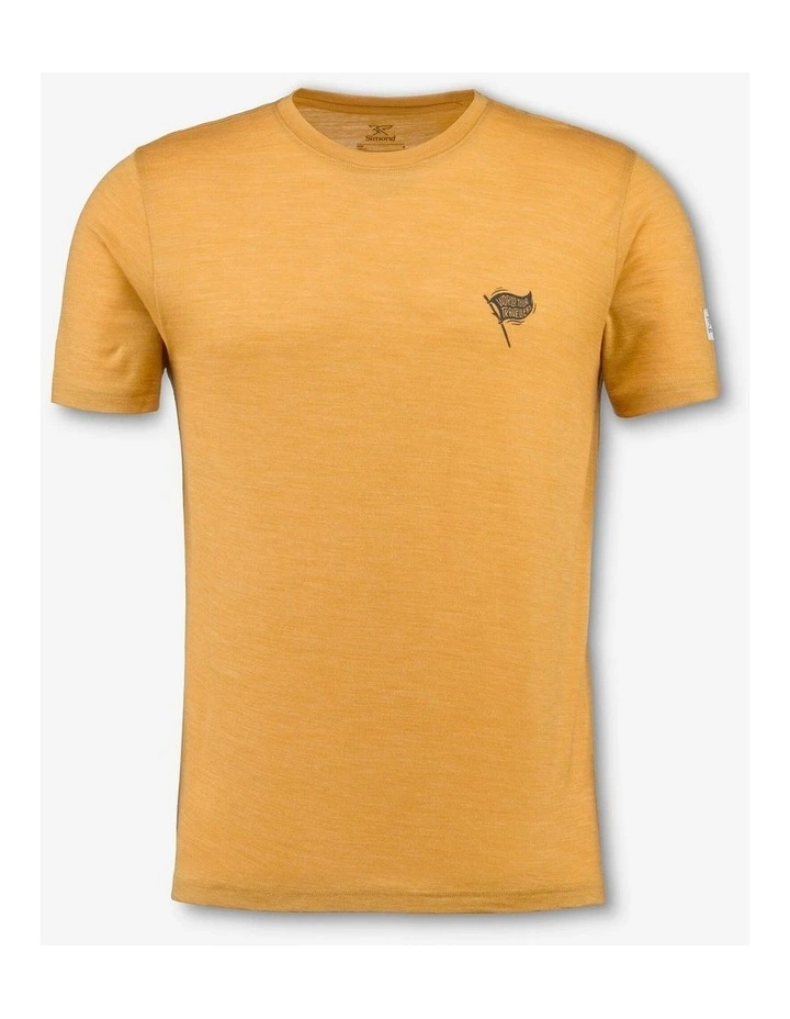 Simond Men's Trekking T-Shirt Merino in Fresh Yellow image 2