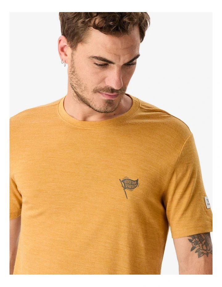 Simond Men's Trekking T-Shirt Merino in Fresh Yellow image 4