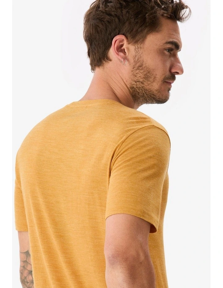 Simond Men's Trekking T-Shirt Merino in Fresh Yellow image 6